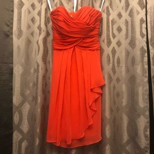Coral strapless dress